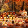 BANBALLON 110 PCS Thanksgiving Party Favors Autumn Party Supplies with Key Chains Button Pins Stickers Rubber Bracelets for Fall Party Favors Decorations Classroom Prizes