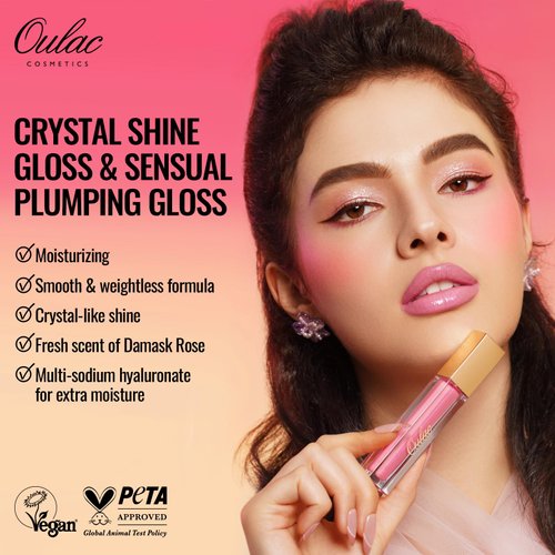 Oulac Purple Lip Gloss High-shine Moisturizing Lip Gloss Oil Liquid Lipstick Non-stick Cup Glitter Lipstick Lip Tint Reduce Fine Lines Lip Glaze For Dry Lip C14