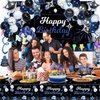 Miidenks 14th Birthday Decorations Set for Boy, Navy Blue Silver Black Happy 14 Birthday Party Decorations with Birthday Backdrop Banner Birthday Tablecloth 14 Number Balloons for Him