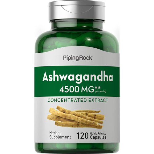 Piping Rock Ashwagandha Root Extract Supplement | 4500mg | 120 Capsules | with Black Pepper | Non-GMO, Gluten Free