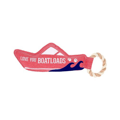Pavilion - Love You Boatloads - 13" Puppy Dog Toy with Rope Handle K-9 Furry Companion Boat Lake Beach Gift