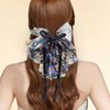 Capiant 2 PACK Big Bowknot Chiffon Hair Claw Clips, Floral Ponytail Clips, French Style Hair Accessories for Women Party Wedding Daily Wear
