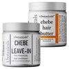 Set of Chebe Butter and Chebe Leave In Conditioner Lustrous Locks Promote Longer Stronger Hair Growth Thickening Eliminate Hair Breakage Infused with Chebe Powder made in USA (Unscented, 4 oz each)