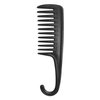 Wapodeai Wide Tooth Comb Shower Comb With Hook, Good for Curly Hair Wet Dry, Premium Tangle Free Combs Black.