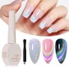 SUPWEE Rainbow Cat Eye Gel Polish - 15ml Holographic 9D Cat Eye with Magnetic Stick for a Glittery Iridescent Galaxy Effect Soak Off UV Lamp Perfect for Nail Art & DIY Manicures at Home
