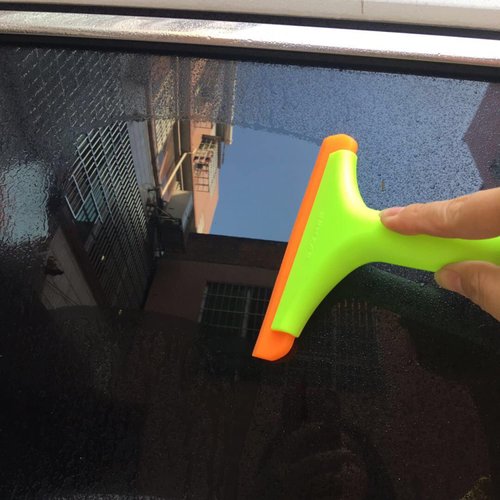 2pcs Silicone Squeegee for Shower Glass Door, Window Cleaning, Auto Water Blade, Water Wiper, Shower Squeegee, 5.9'' Blade and 7.5'' Long Handle for Car Windshield, Window, Mirror, Glass Door.