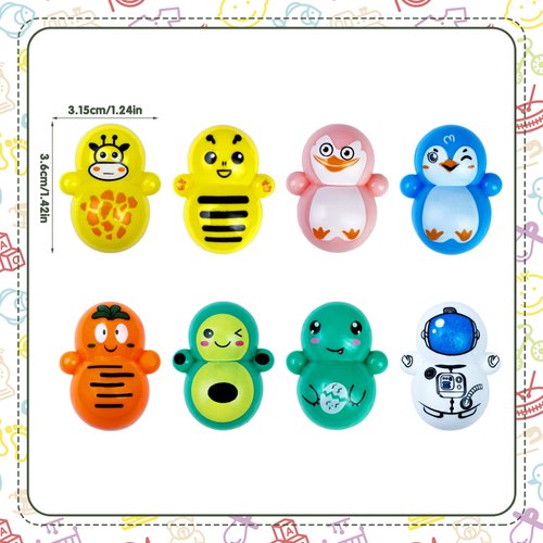 XIPEGPA 70PCS Mini Tumbler Toys Mini Animal Toy Party Favors for Boys Girls for Classroom Rewards Goodie Bag Filler Treasure Box Gifts Birthday Party Favors