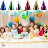 Haconba 60 Pieces Paper Cone Party Hats Colorful Metallic Foil Birthday Cone Hats for Kids Adults Birthday New Year Party Supplies, 6 Colors