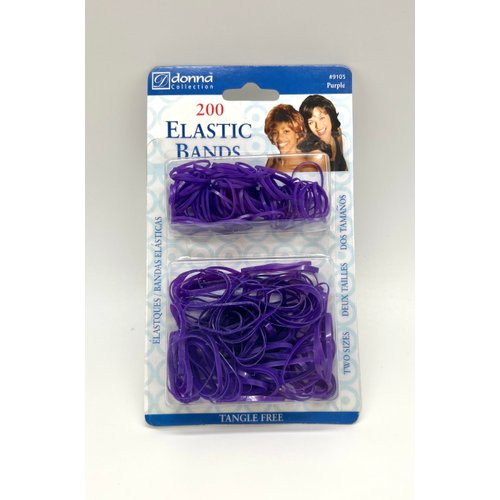DONNA ELASTIC BANDS WOMEN ELASTIC HAIR TIE, HAIR ACCESSORIES FOR WOMEN PERFECT FOR PONYTAILS AND MORE 200PCS PURPLE
