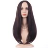 BERON Dark Brown Wigs Straight Long Wig Middle Part Women's Hair Wigs for Cosplay Halloween Party or Daily Use Wig Cap Included