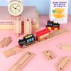 20 Pcs Straight Wooden Tracks Expansion Wood Train Track Connectors Adapters Male Male Female Female Train Track Wood Starting Train Track Accessories Train Bridge Compatible with Railroad Set