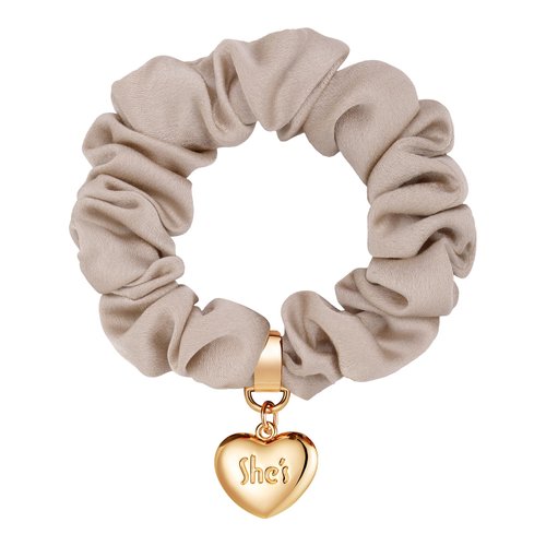 SHE'S FREE STYLE JUST FOR YOU Heart-Shaped Hair Scrunchies for Women, Fashion Hair Elastics Hair Ties, Ponytail Holder with Elastic Hair Bands gift for women girls (Brown)