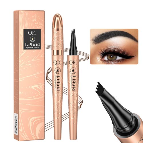 Eyebrow Pencil,Waterproof Microblade Eyebrow Pen,Liquid Waterproof Eyebrow Pencil,Smudge-Proof Brow Pencil Long-Lasting, Natural Looking Eye Makeup Eyebrow Pen(04# Natural Black)