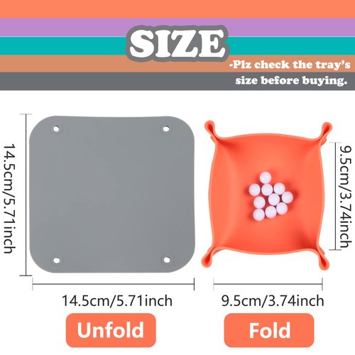 Collapsible Board Game Storage Bowls, Portable Folding Tray Accessory Holds Tabletop Bits, Components, Pieces, Dices for Classic & Modern Gaming, RPG Roleplaying (5-Pack) (Macoron Color)