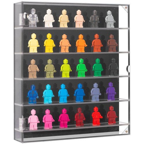 JOYMOMO Minifigures Miniature Display Case 5-Tier Wall Mount Display Case for Small Miniature Collectibles（Minifigures are Not Included）