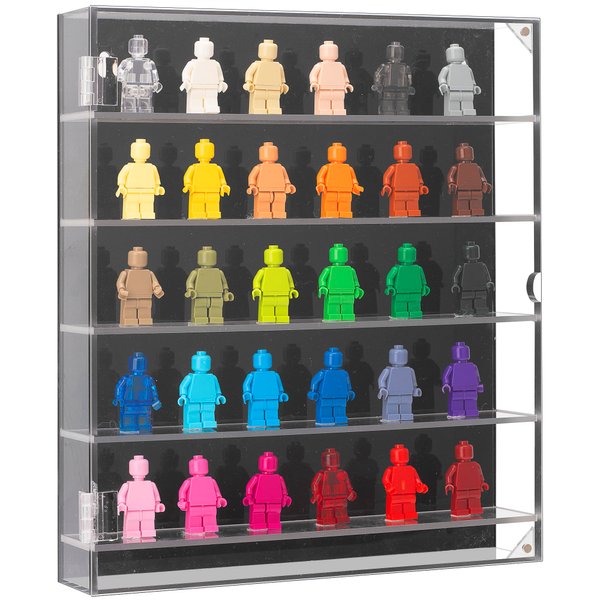 JOYMOMO Minifigures Miniature Display Case 5-Tier Wall Mount Display Case for Small Miniature Collectibles（Minifigures are Not Included）