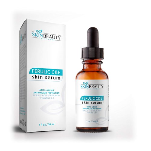 (1 oz/ 30 ml) Ferulic Acid CE with Vitamin C+E Skin Serum- Wrinkles, Anti-Aging, Sun Damaged Skin & More (C+E Ferulic Combination Antioxidant Treatment