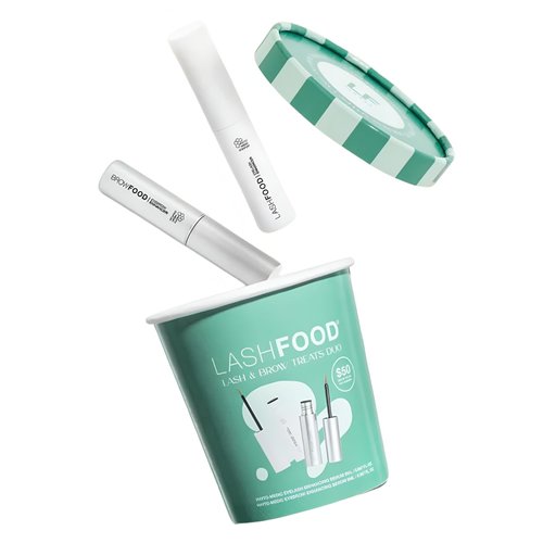 Lash & Brow Treats Duo Ice Cream Tub Gift Set by Lashfood | Eyebrow & Eyelash Enhancing Serum Extender Set for Fuller, Thicker & Longer Looking Defining Eyelashes & Eyebrows With Phyto-Medic Complex