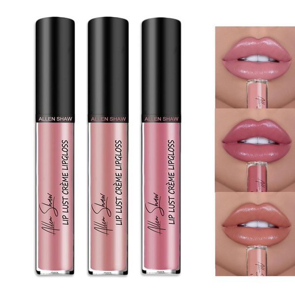 Riroenst Cream Lip Gloss,3 Color Moisturizing Velvet Natural Jelly Lipstick, Long-Lasting,Waterproof, Hydrating Lip Tint(#2+#3+#5)