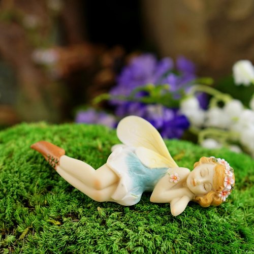 Top Collection Miniature Garden and Terrarium Sleeping Flower Fairy Figurine