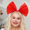 Fdesigner Red Bow Headband Big Bow Headbands Bowknot Hair Band Christams Women Bows Headpiece Festival Cute Hair Hoop for Holiday Cosplay Costume Gift (Red)