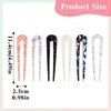 Tyqour 6 Pieces U Shaped French Pin French Hair Pins for Thick Fine Hair Fork Hair Hair U Pins for Hair Bun Hair Fork for Women Girls Hairstyles Accessories