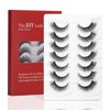 ILLPTA Fluffy Wispy Volume False Eyelashes Strip 3D, Natural Look Thick Waterproof Cat Eye Lashes, 16MM Faux Mink Demi Curly Cateye Fake Eyelashes (5D-09)