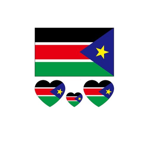 ZPDNURZL 10 Sheets South Sudan Sultan Flag Tattoos Stickers 40 Pcs Waterproof Sweat Sports National Flag Removable Fake Tattoos