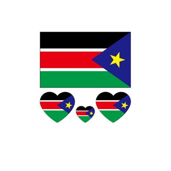 ZPDNURZL 10 Sheets South Sudan Sultan Flag Tattoos Stickers 40 Pcs Waterproof Sweat Sports National Flag Removable Fake Tattoos