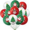 HADCKJA Christmas Balloons Christmas Party Supplies Christmas Tree White Snowman Red Santa Claus Green Latex Balloon for Christmas Party Decor Christmas Theme Birthday party Decorations 12Pcs