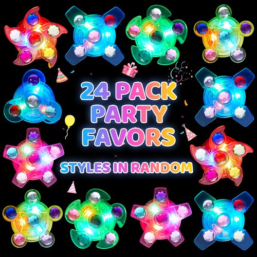24 Pack Light Up Bracelets Party Favors for Kids 8-12 4-8 3-5, Christmas Stocking Stuffers Goodie Bags Stuffers for Kids, Light Up Birthday Party Favors Return Gifts for Boys Girls Classroom Prizes