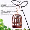 VBESTLIFE 1:12 Dollhouse Miniature Furniture Metal Bird Cage, 2Pcs Dollhouse Iron Birdcage Rusty Simulation Metal Bird Cage for Dollhouse Accessories