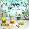 Avezano Mallard Duck Birthday Banner Mallard Duck Theme Happy Birthday Party Decorations Duck Hunting Birthday Party Supplies Party Decor Banner 70.8 x 43.3 Inch