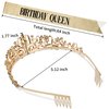 Gold Crown for Women Birthday Queen Sash & Rhinestone Tiara Set Birthday Decoration Rhinestone Headband Glitter Crystal Hair Accessories for Party(Gold1&Sash)