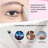 VEECCI Liquid Eyebrow Pencil Grey Brown Color - 2024 NEW 3D Waterproof Fork Tip Brow Pen with Brush, Long-lasting & Double Ended - Smudgeproof and Tattoo Microblading Effect