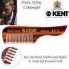 Kent 83T Small Gentleman's Beard and Mustache Pocket Comb, Fine Toothed Pocket Size for Facial Hair Grooming and Styling. Saw-cut of Quality Cellulose Acetate, Hand Polished. Hand-Made in England