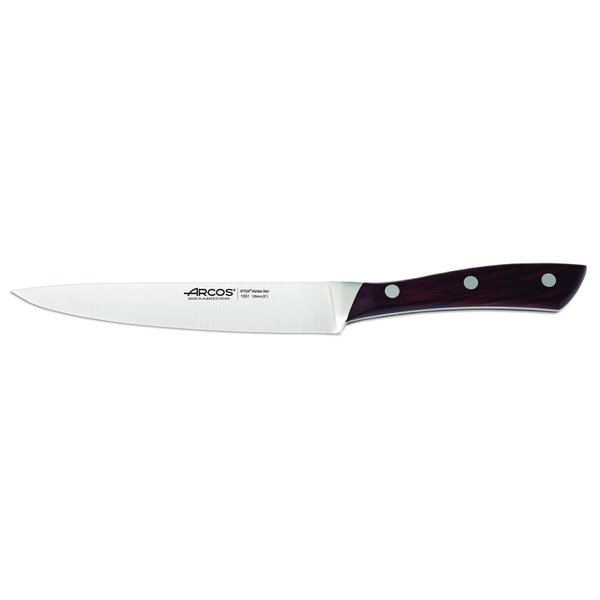 ARCOS Vegetable Knife 5 Inch Nitrum Stainless Steel and 125 mm blade. Professional Knife for Peeling Fruits and Vegetable. Ergonomic Polyoxymethylene POM Handle. Series Natura. Color Brown