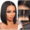 GYAJEP 12 Inch Wear and Go Glueless Bob Wig Human Hair Pre Plucked Pre Cut 180% Density 5x5 Lace Closure Bob Wig Human Hair Straight Human Hair Bob Wigs for Black Women