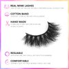 Barbiely 18MM Real Mink Lashes, 3 Pairs Mink Lashes, 3D Cat Eye Lashes, False Eyelashes, Dramatic Round Look, 100% Handmade & Cruelty-Free Fluffy Volume Wispy Lashes (DREAM)