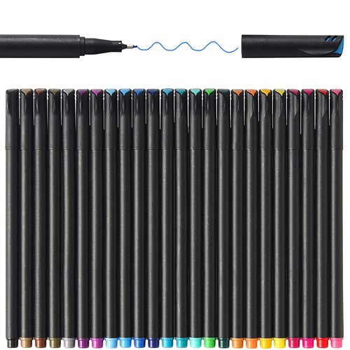 Upanic Journal Pens,24 Colorful Planner Pens,Fineliner Colored Pens,Fine Tip Drawing Pens Porous Fineliner Pen for Journaling,Writing Note,Coloring for School Supplies