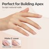 modelones 8-in-1 Builder Nail Gel, Neutral Nude Gel Builder for Nail Thickening, LED Nail Lamp Cured Hard Gel Nail Strengthener Extension Color Gel Base Rhinestone Gel Nail Glue