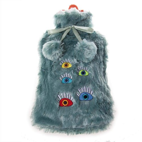 BiggDesign Hot Water Bag to Relieve Pain, Rubber Hot Water Bottle with Cover for Period Cramps, Neck & More, Microwave Heating Pad with Fun Case, Cold Pack for Inflammation