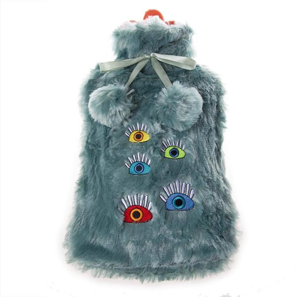 BiggDesign Hot Water Bag to Relieve Pain, Rubber Hot Water Bottle with Cover for Period Cramps, Neck & More, Microwave Heating Pad with Fun Case, Cold Pack for Inflammation