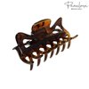 Parcelona French Classic Shaded Tortoise Shell Brown 3" Covered Spring Celluloid Made in France Jaw Claw Hair Clip Clutcher Clamp for Women and Girls