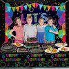Glow Neon Party Supplies - Glow in the Dark Happy Birthday Plates and Fluorescent Napkins for Blacklight Neon Party Decorations, Serves 40 Guests