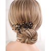 Missgrace Women Bridal Wedding Gold Red Black Side Crystal Hair Comb Special Occasion Headpiece Hair Accessories for Women (Black)