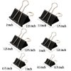 Binder Clips Paper Clamp for Paper-130 Pcs Clips Paper Binder Assorted Sizes (Black)