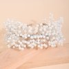 BERYUAN Pearls Wedding Headpiece Women White Vintage Pearl Tiara Crown Hairbands Pealrs Silver Bride Headband Wedding Hair Accessories for Brides Bridesmaid