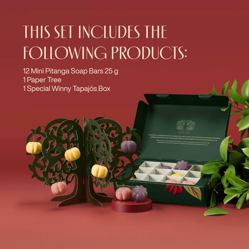 natura Ekos Pitanga Build-Your-Own Soap Tree - 12 Mini Pitanga Scented Soaps - The Perfect DIY Gift - Gift Box - Vegan Skin Care - Brazilian Beauty Secrets - Self Care & Body Care