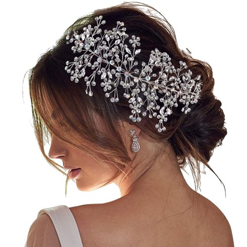Bridal Hair Comb Wedding Headband Handmade Crystal Rhinestone Hair Accessories,Bridesmaid Bride Hair Headpiece
